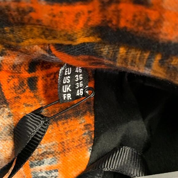 36 Orange Black White Abstract Print Cotton Slim Fit Sport Coat - Picture 10 of 10